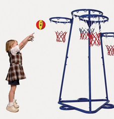 Basketball floor training hoop